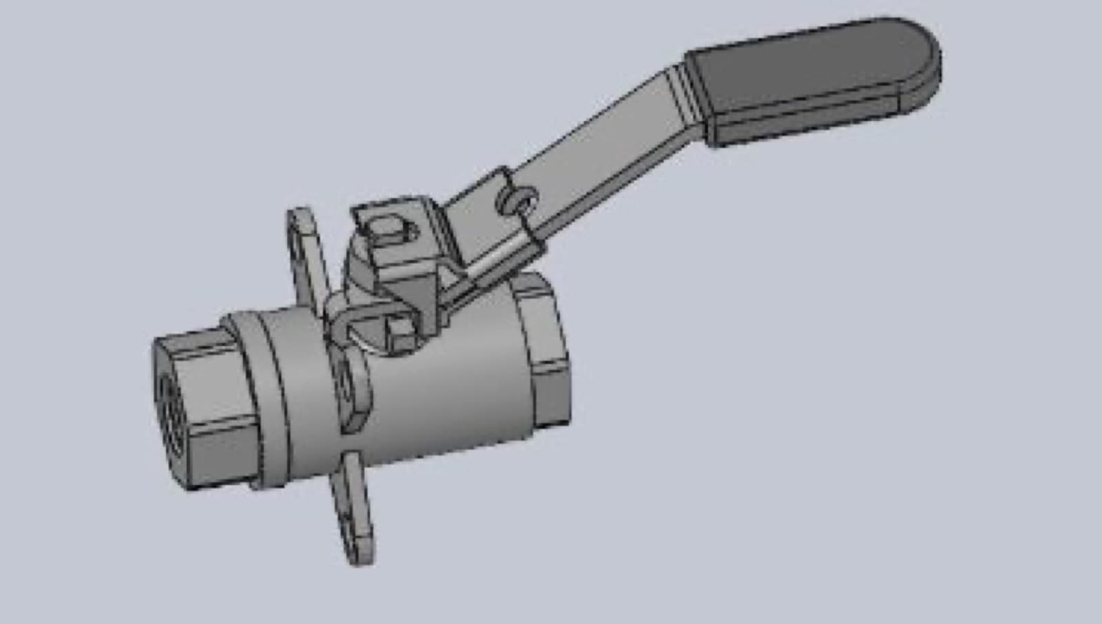 Actuated quarter-turn ball valve CAD